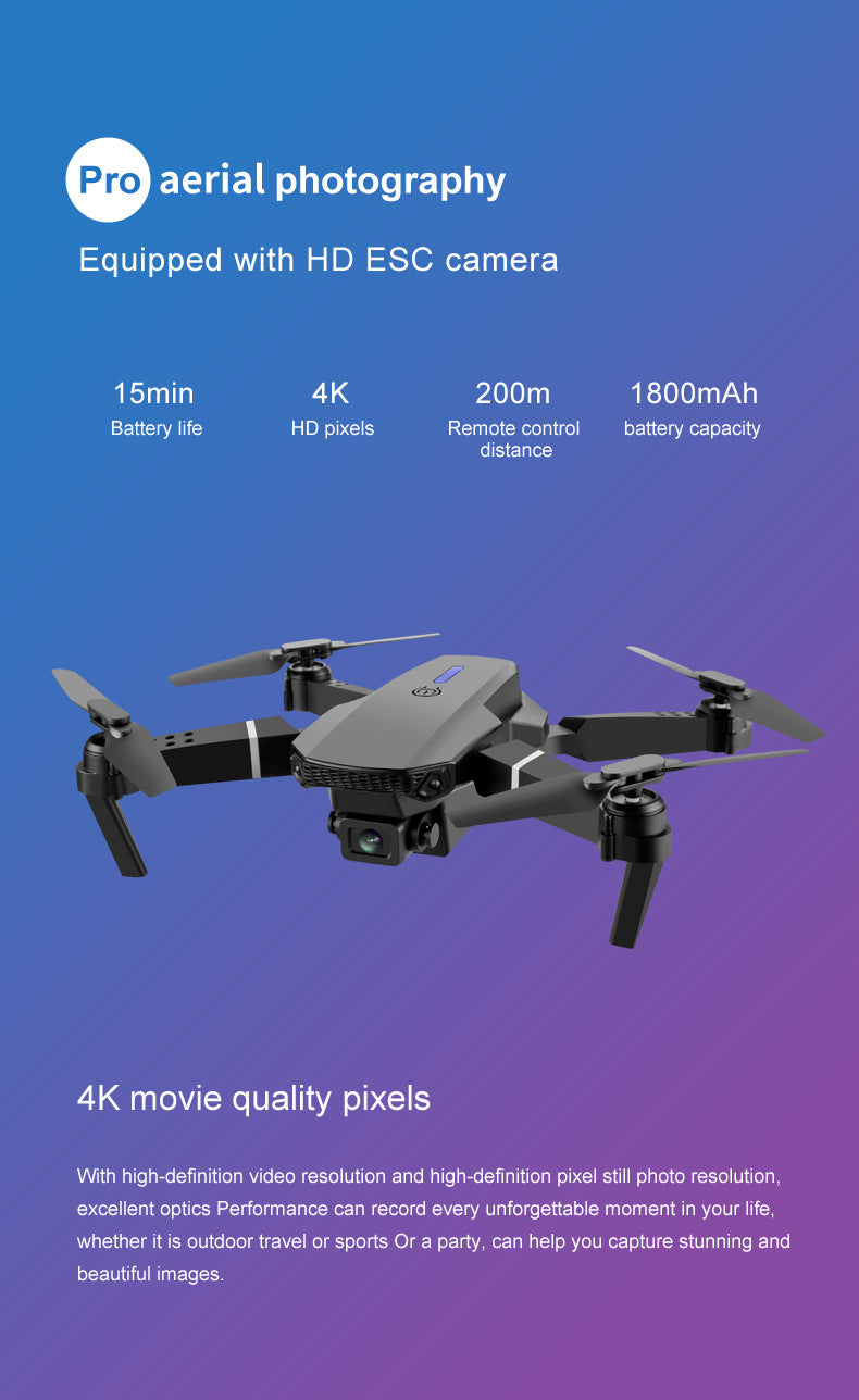 Drone E88Pro 4K – Double Caméra, Vol Stable, Idéal Enfants & Débutants