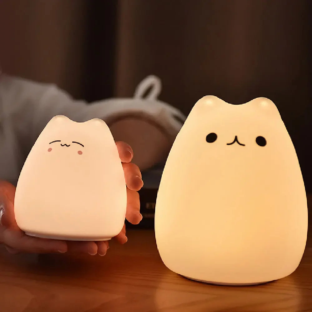 Veilleuse LED en forme de chat pour enfants
