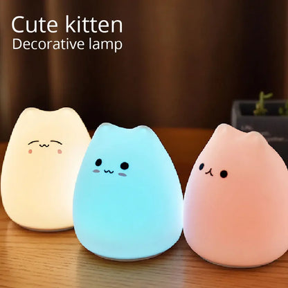 Veilleuse LED en forme de chat pour enfants