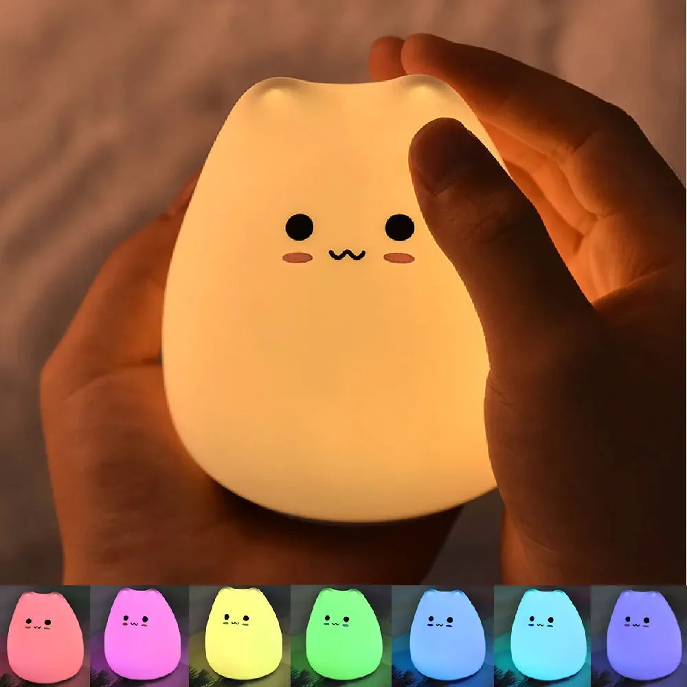 Veilleuse LED en forme de chat pour enfants