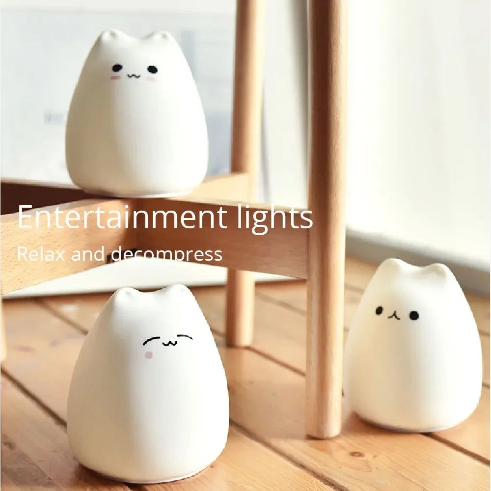 Veilleuse LED en forme de chat pour enfants