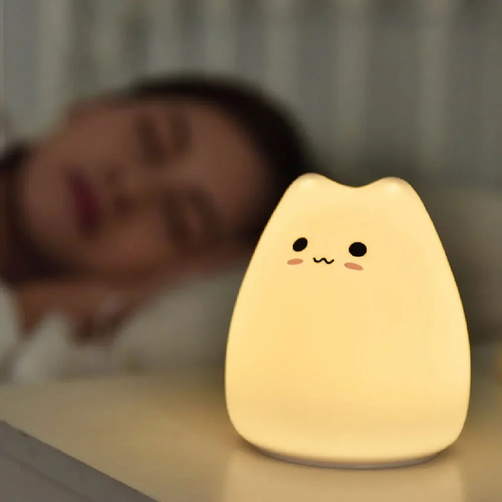 Veilleuse LED en forme de chat pour enfants