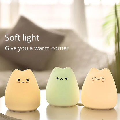 Veilleuse LED en forme de chat pour enfants